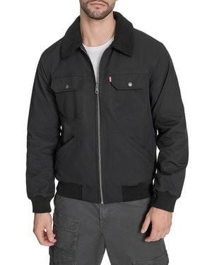 Levi's Faux Shearling Collar Bomber Jacket - Black