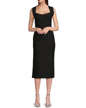 Hervé Léger Square Neck X-back Bandage Midi-dress - Black