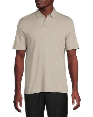 Kenneth Cole Textured Cotton-Blend Polo Shirt - Natural