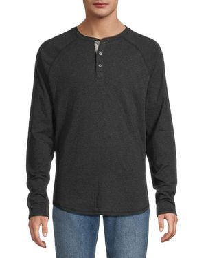 Buffalo David Bitton Kariver Raglan Sleeve Henley - Black