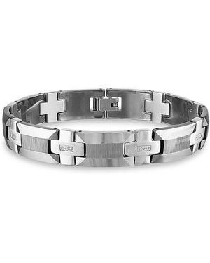 Esquire Tungsten, Stainless Steel & 0.1 Tcw Diamond Link Bracelet - White