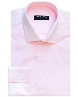 MASUTTO Classic Fit Solid Dress Shirt - Pink