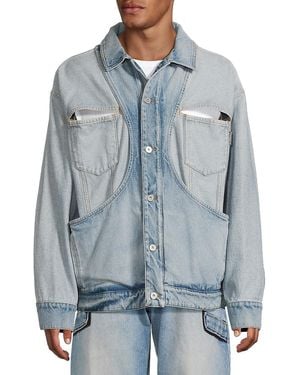 Balmain Cut-Out Cotton Jacket - Blue