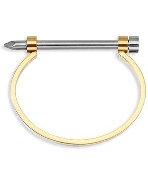 Eye Candy LA Premium Antoine Two Tone Spike Cuff Screw Bracelet - White