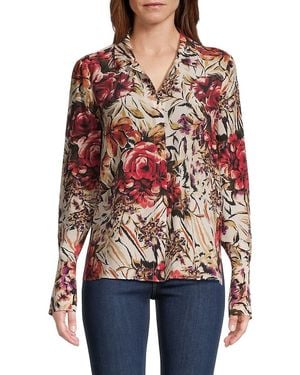 Kobi Halperin Lola Floral Silk Blouse - Red