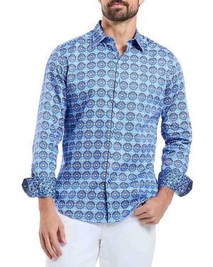 Robert Graham Bradshaw Medallion Sport Shirt - Blue