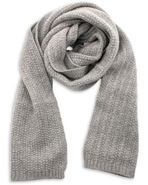 Portolano Fancy Stitch Cashmere Scarf - Grey