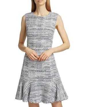 Kobi Halperin Reed Cotton-Blend Tweed Dress - Gray