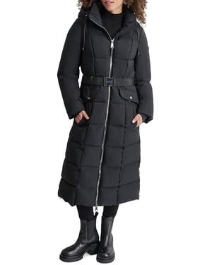 DKNY Belted Puffer Coat - Black