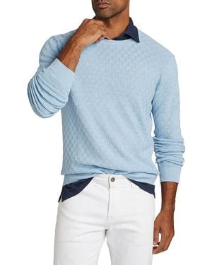 Saks Fifth Avenue Collection Box Stitch Crewneck Sweater - Blue