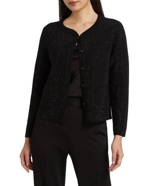 Kobi Halperin Lois Crystal-Embellished Wool-Blend Cardigan - Black