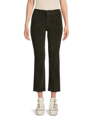 DL1961 Mara Corduroy Straight Cropped Trousers - Black