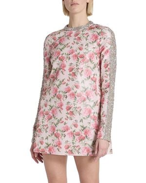 Giambattista Valli Floral Silk-blend Minidress - Pink