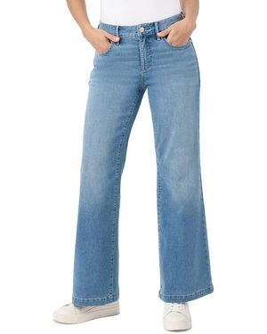 Seven7 Bella Embroidered Pocket Wide-Leg Jeans - Blue