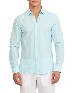 Orlebar Brown Giles Chain-Stitched Cotton Shirt - Blue