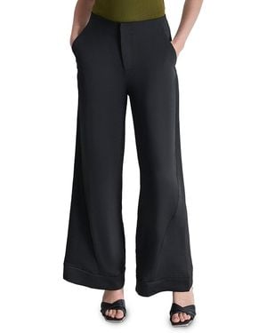 DKNY Rope Tie Front Wide-Leg Pants - Black