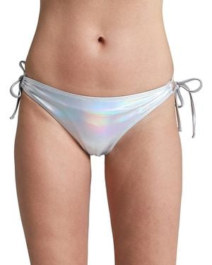 LECHERY Lustrous Side-Tie Bikini Bottom - Blue