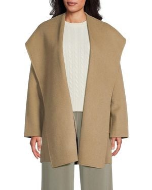 Vince Hooded Wool-Blend Coat - Natural