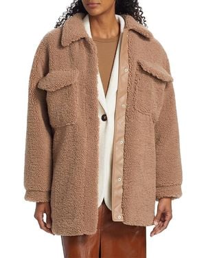 ENA PELLY Carla Faux-Shearling Shacket - Brown