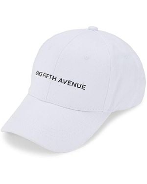 Saks Fifth Avenue Logo Baseball Cap - White