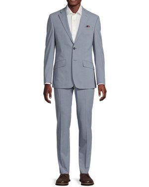 Ben Sherman Micro Houndstooth Modern-Fit Suit - Blue