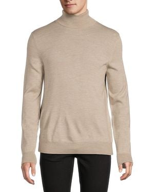 Saks Fifth Avenue Merino Wool-Blend Turtleneck Jumper - Natural