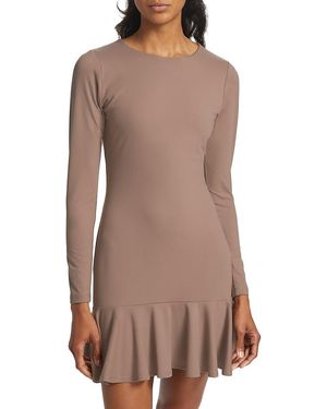 Susana Monaco Ruffled Hem Flared Minidress - Brown