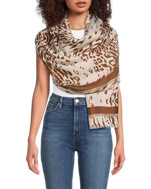 AREA STARS Bloom & Grace Animal Print Scarf - Blue