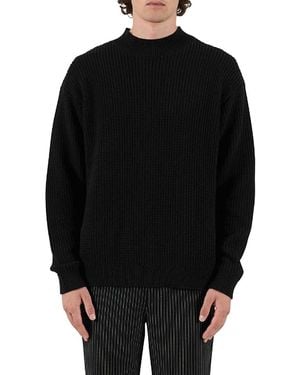 KROST Waffle Knit Oversized Sweater - Black