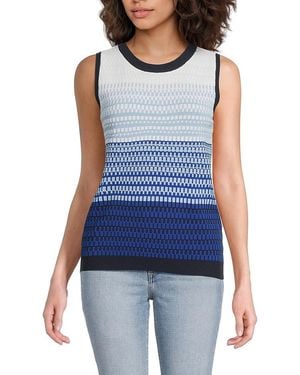 Joseph A Geometric Knit Vest - Blue