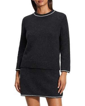 Theory Felted Tweed Top - Black