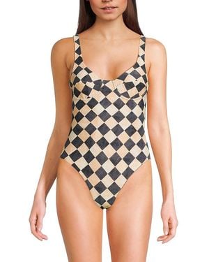 WeWoreWhat Chequered One Piece Swimsuit - Multicolour