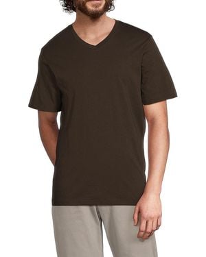 Vince Pima Cotton V-Neck Tshirt - Black