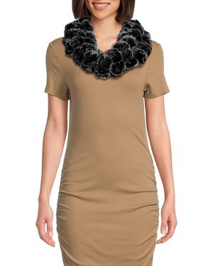 Saks Fifth Avenue Faux Fur Pom Pom Infinity Scarf - Brown