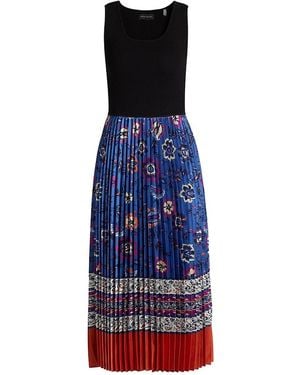 Tahari The Mave Pieced Midi-dress - Blue