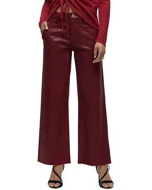 Hudson Jeans Rosie Coated High-rise Stretch Wide-leg Jeans - Red