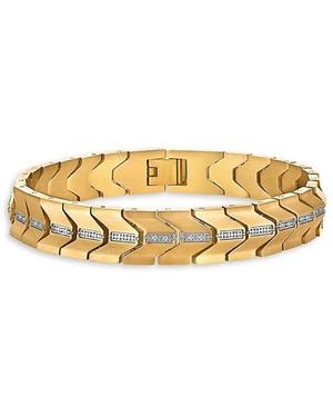 Esquire Ion-Plated Stainless Steel & 0.25 Tcw Diamond Chevron Bracelet - Metallic