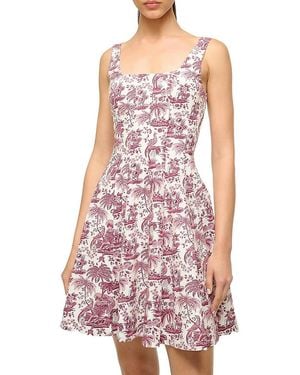 STAUD Wells Toile De Jouy Minidress - Purple
