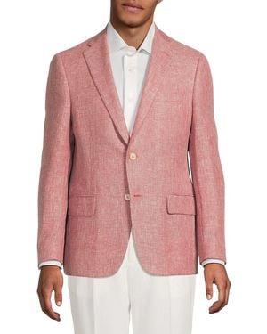 Samuelsohn Textured Wool-linen-silk Sportcoat - Pink