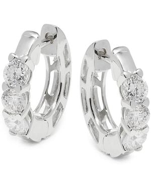 Badgley Mischka 14K & 0.95-1.11 Tcw Lab-Grown Diamond Hoop Earrings/4Mm - White