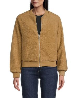 Joe's Jeans Faux Shearling Short Length Zip Jacket - Blue
