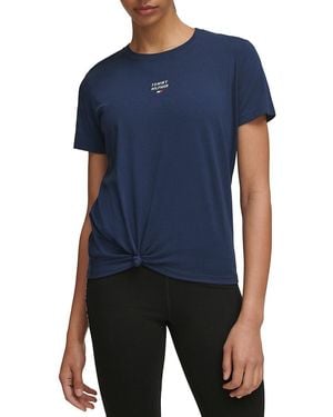 Tommy Hilfiger Knit Front Logo Tshirt - Blue