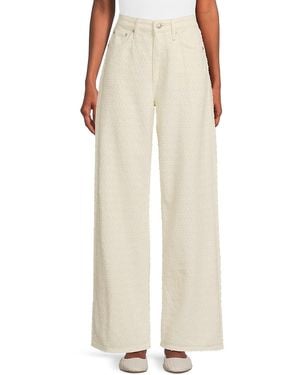 Rag & Bone Logan Textured Wide Leg Jeans - Natural