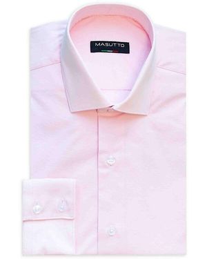 MASUTTO Classic Fit Solid Dress Shirt - Pink