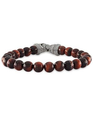 Esquire Sterling Silver & Red Tiger Eye Bracelet - Brown