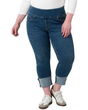 Seven7 The Pull High-Rise Cuffed Skinny Jeans - Blue