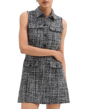 Theory Mela Tailored Tweed Minidress - Gray