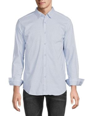 Robert Graham Brexton Cotton-Blend Geometric Shirt - Blue
