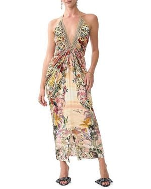 CAMILLA X White Lotus Gathered Jersey Midi-dress - Metallic