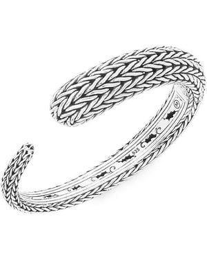 John Hardy Sterling Silver Chain Hinge Cuff Bracelet - White